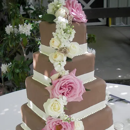 Chocolate Square Rose Cascade Cake